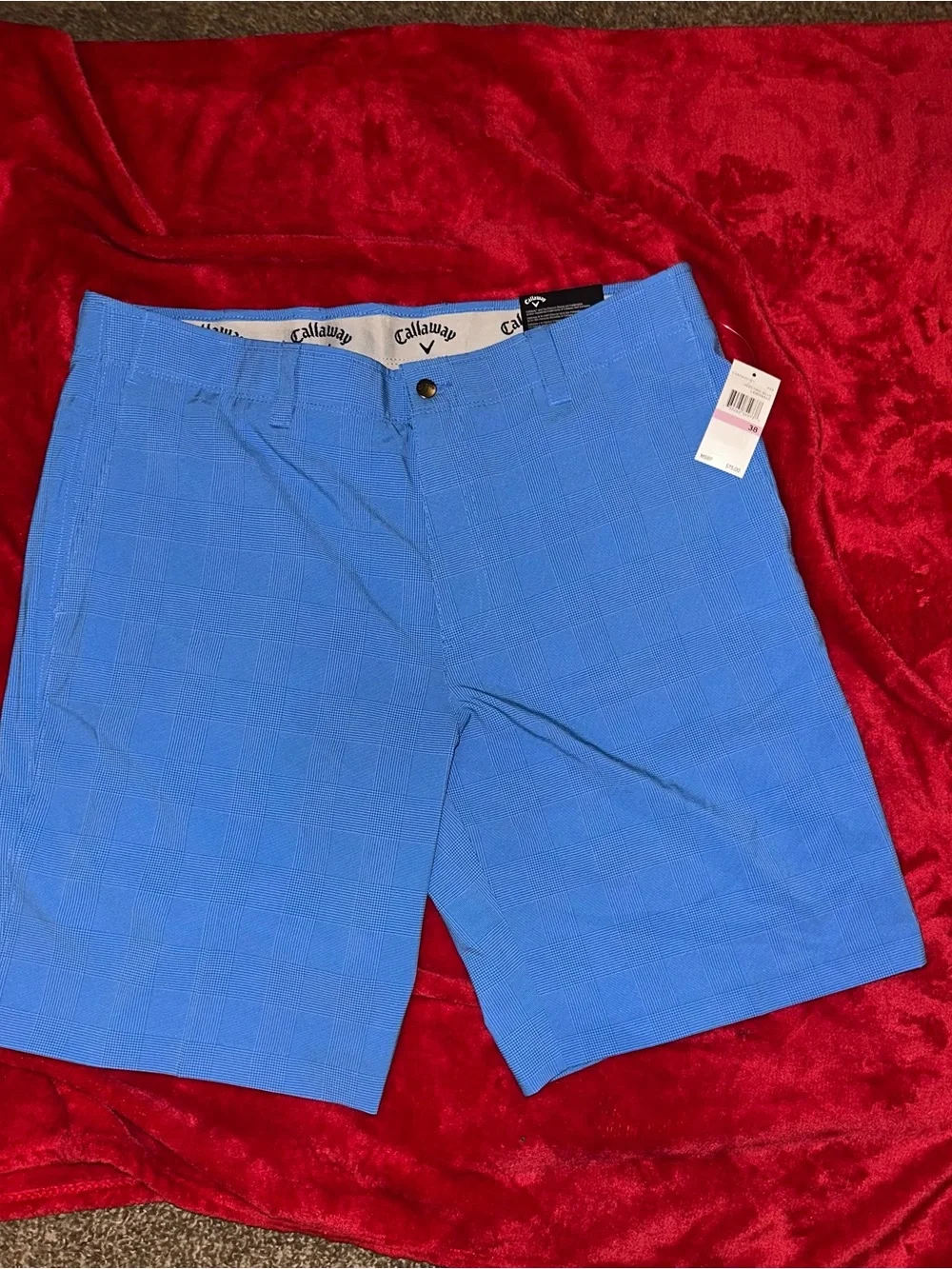 Callaway Men’s Light Blue Flat Front Golf Shorts